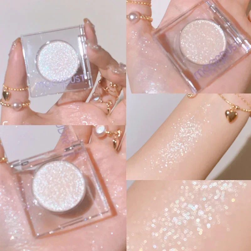 Glitter sombra iluminar os olhos compõem paletas de brilho à prova dwaterproof água monocromático sombra de olho pigmentada iluminador feminino cosméticos