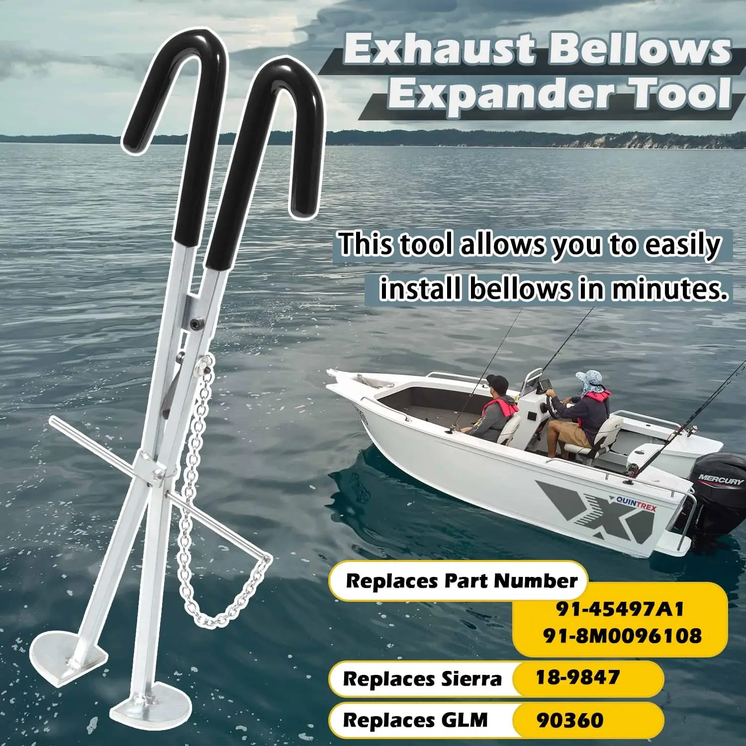 Exhaust Bellows Expander Tool Fits for Mercruiser Replaces 91-45497A1 91-8M0096108 for Alpha Gen I & Gen II, Bravo 1, 2 & 3