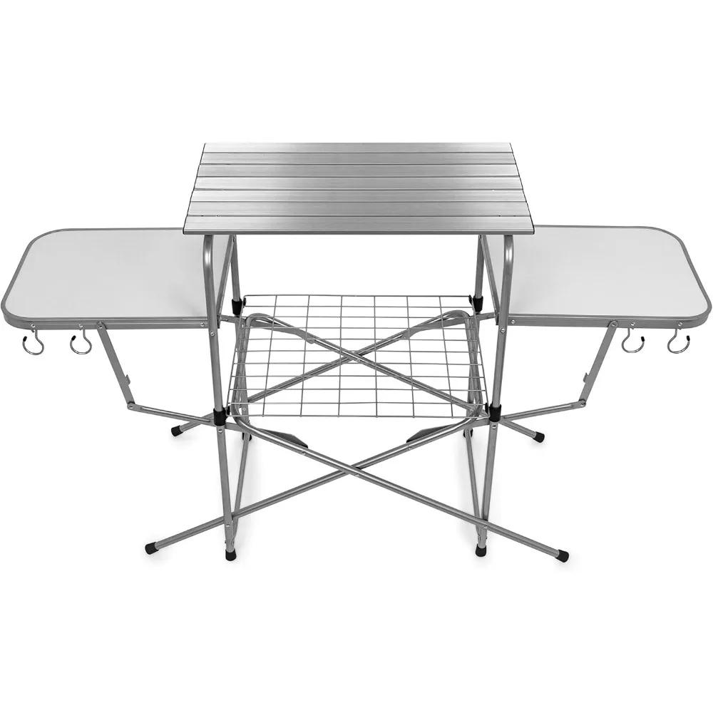 

Deluxe Portable Grill Table | Provides Plenty of Room for Grilling Gear | Ideal for Picnics, Camping, Boating, Tailgating