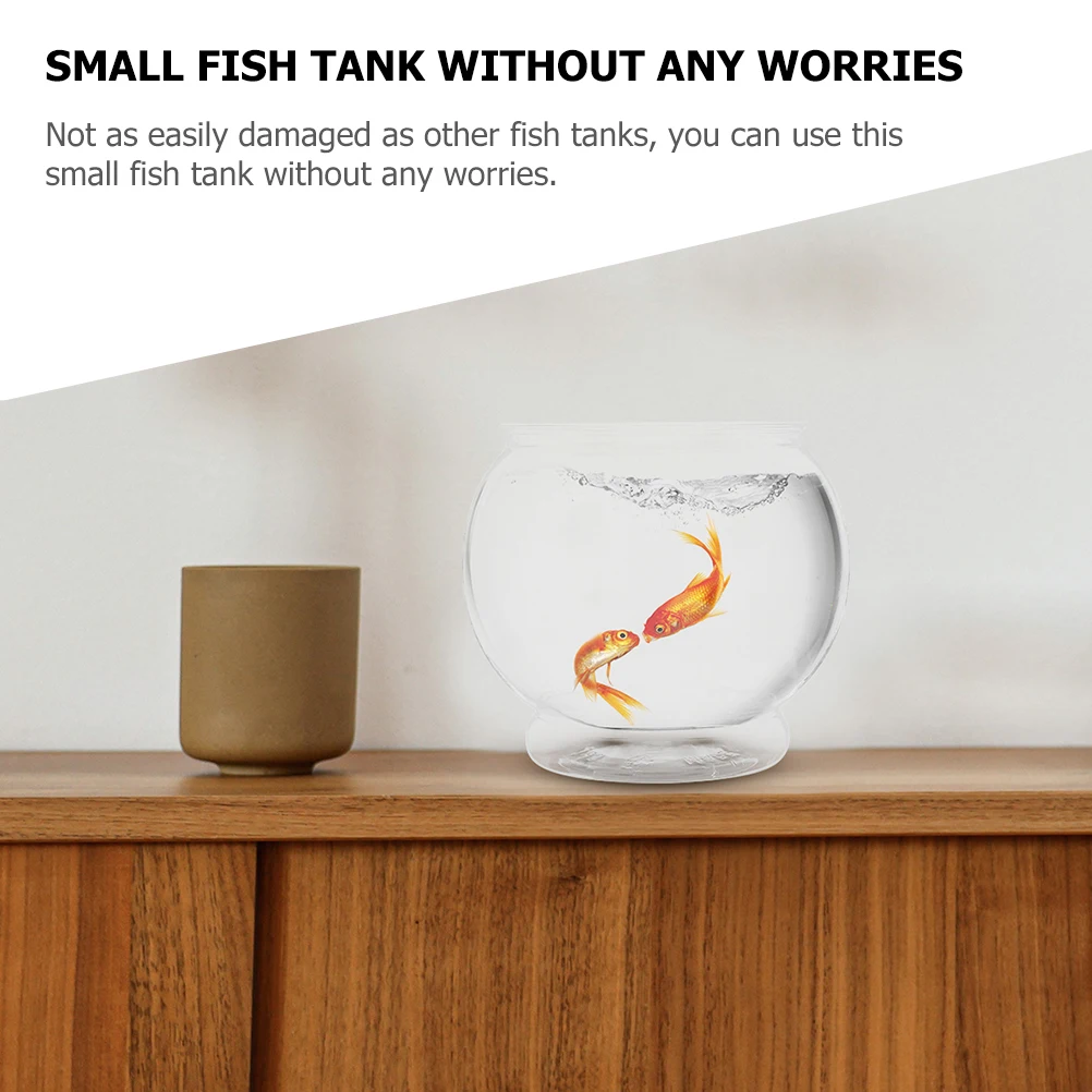 

Sturdy Transparent Landscape Fish Tank 110B Clear Plastic Desktop Bowl for Tabletop Globe Fish Bowl Office Home