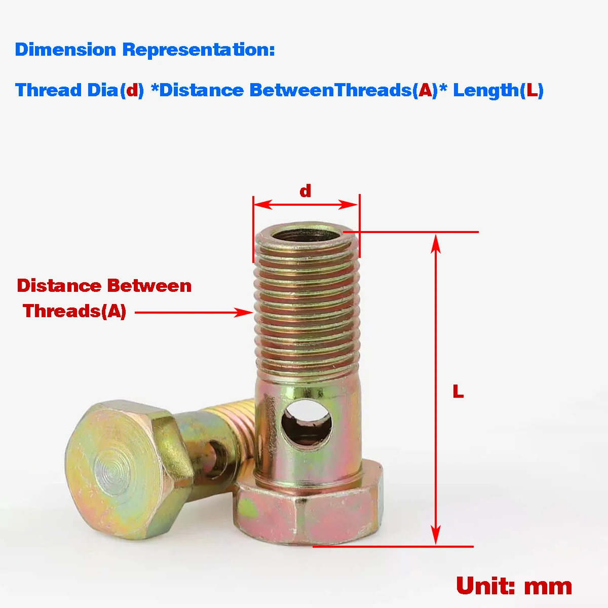 

Single Hole Double Hole Hexagon Hollow Screw/Diesel Engine Bolt/Oil Return Pipe Hinge Joint Hydraulic Overflow Bolt