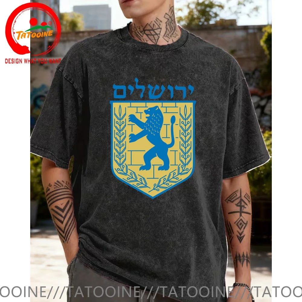 

Винтажная хлопковая футболка с надписью «Лев Юды», Израиль, флаг Льва, эмблема Иерусалима, футболка для мужчин, модная модная повседневная одежда