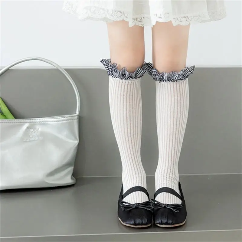 C63C 1 زوج تحت الركبة الجوارب للأطفال الرضع متقلب الدانتيل الفتيات الجوارب سن 3-13Y #2