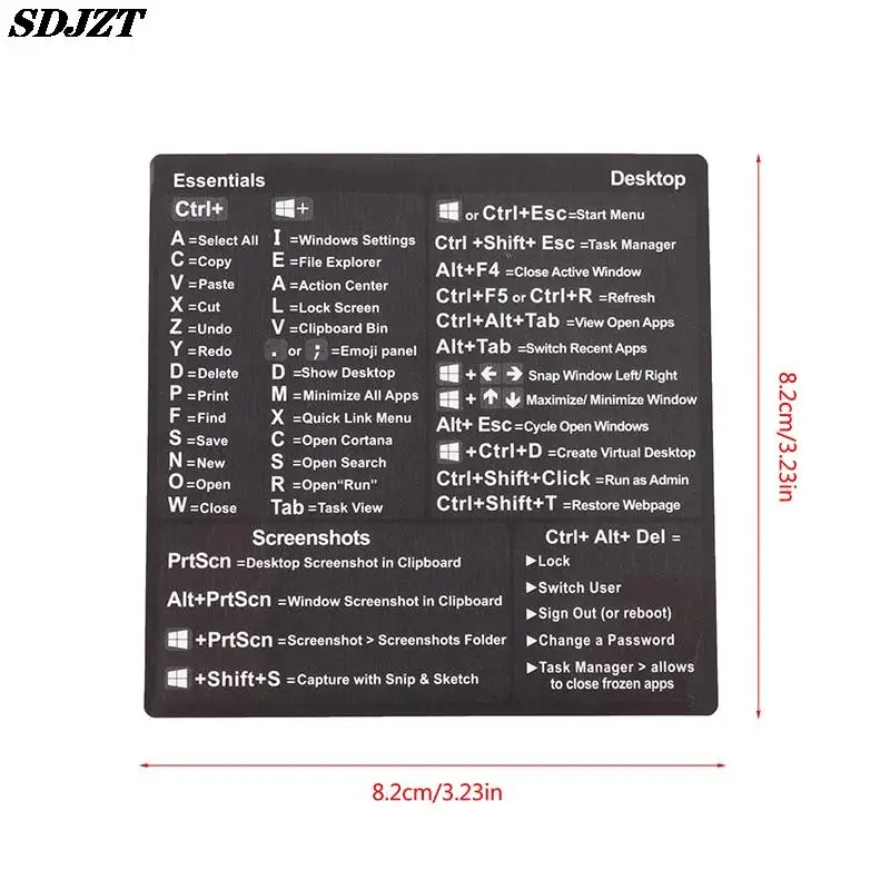 1PCS Windows PC Reference Keyboard Shortcut Sticker Adhesive for PC Laptop Desktop