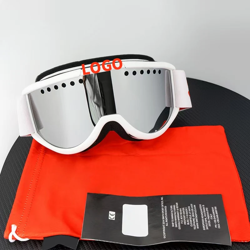 Latest design fashion White ski glasses Wind proof Double anti-fog glasses comfortable soft spongefoam snow goggles ski goggles