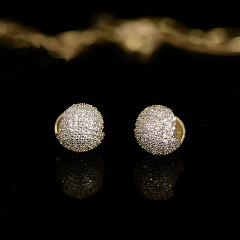 Autumn 2024 New Micro-inlaid Double-sided Zircon Light Luxury Fashion Personality Versatile Simple Earrings Earrings Products