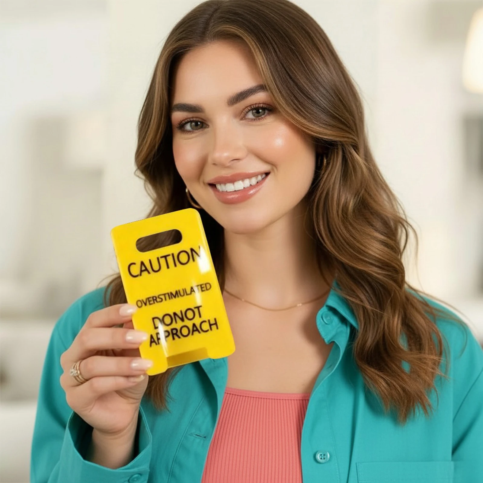 

Нестимулированный предупреждающий знак, заколка для волос, забавный аксессуар для тонких волос, яркий желтый и черный жирный дизайн с буквами для девочки