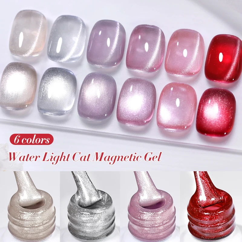 Nascido bonito 10ml luz de água gato gel magnético verniz semi permanente embeber fora led uv gel cristal tira gel magnético para unhas