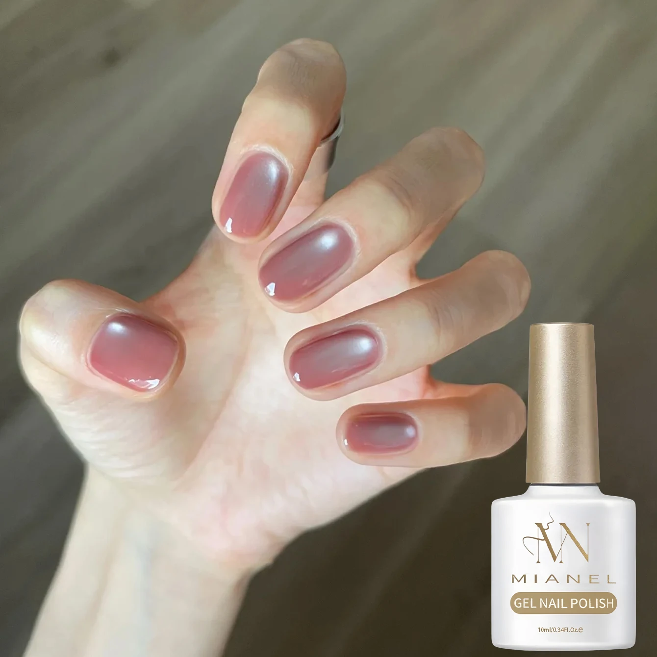 MIANEL Nude Pink Gel-Nagellack, Transparente Jelly-Bean-Paste-Farbe, Langanhaltender Soak-Off UV-Gel für Tägliche Maniküre