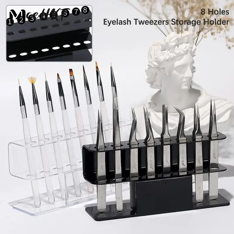 

8 Holes Convenient Tweezers Stand Shelf Hold Tattoo Makeup Tool Acrylic Eyelash Tweezers Storage Holder Stand Eyelash Extension