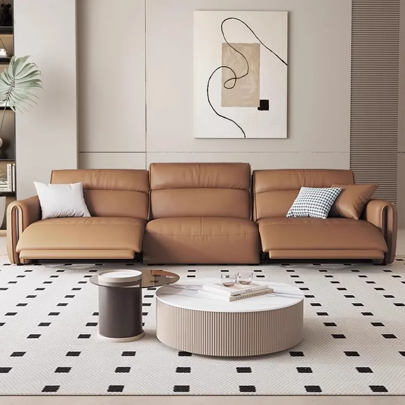 أرائك صالة فاخرة لغرفة المعيشة أريكة كهربائية كرسي مجموعة أرائك جلدية للأثاث المنزلي غرفة المعيشة الحديثة #4