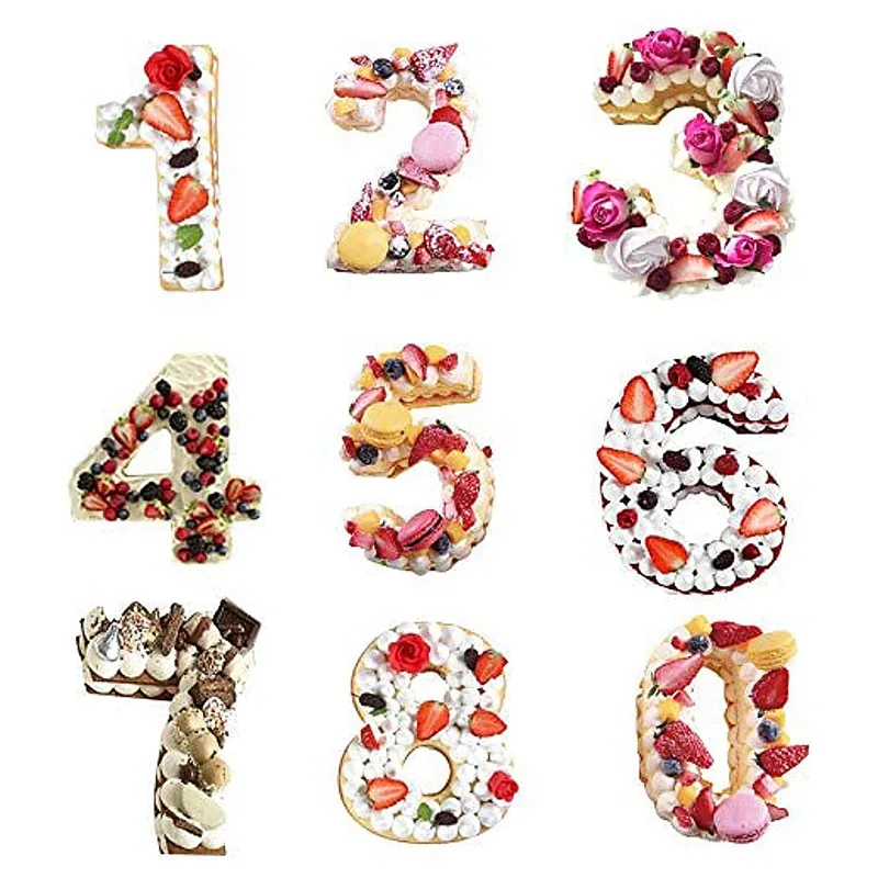 37Pcs Letter Number 8-16Inch Plastic PET Stencils Digital Cake Chocolate Molds Baking For Pastry Bakery Birthday Wedding Tools