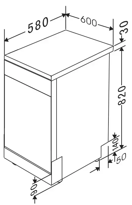 60 cm 12-position Freestanding dishwasher Hot sales