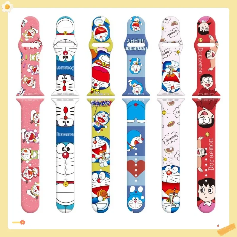 Anime Doraemon/Crayon Shin chan Cartoon Printed Watch Strap Suitable for Huaqiangbei S8 Watch IWatch Series Universal