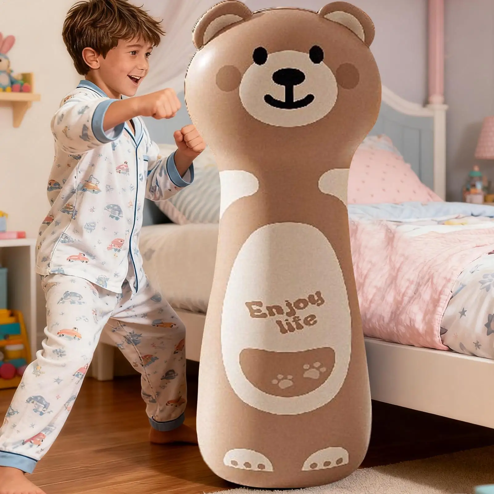 أطفال اللكم حقيبة نفخ 47 بوصة نفخ معدات الملاكمة مع قفازات ومضخة الأطفال الإجهاد الإغاثة اللكم الرمل