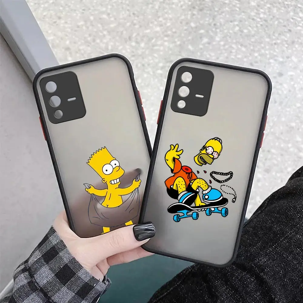 Funny Cute The S-Simpsons Anime Case for VIVO V25 V23 V23E V21 V21E V20 X70 X60 X60T X50 S21 Y73 IQOO NEO 7 5 3 PRO PLUS Cover