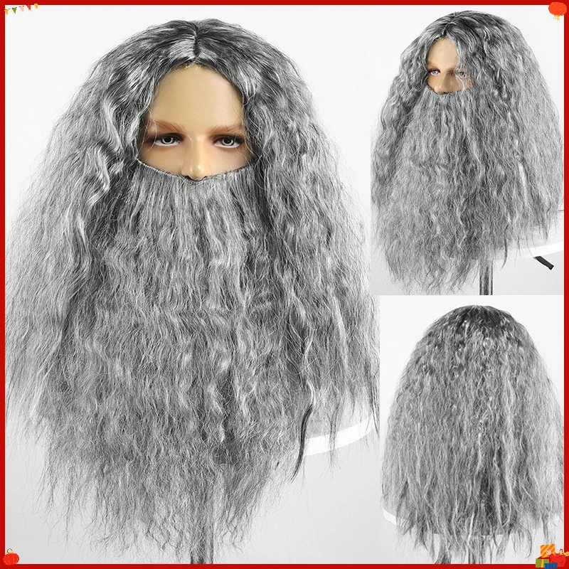 perruque-et-barbe-synthetiques-pour-deguisement-d'halloween-longues-et-bouclees-inspirees-de-sorciers-et-de-pere-noel-pour-cosplay-et-decoration-de-fete