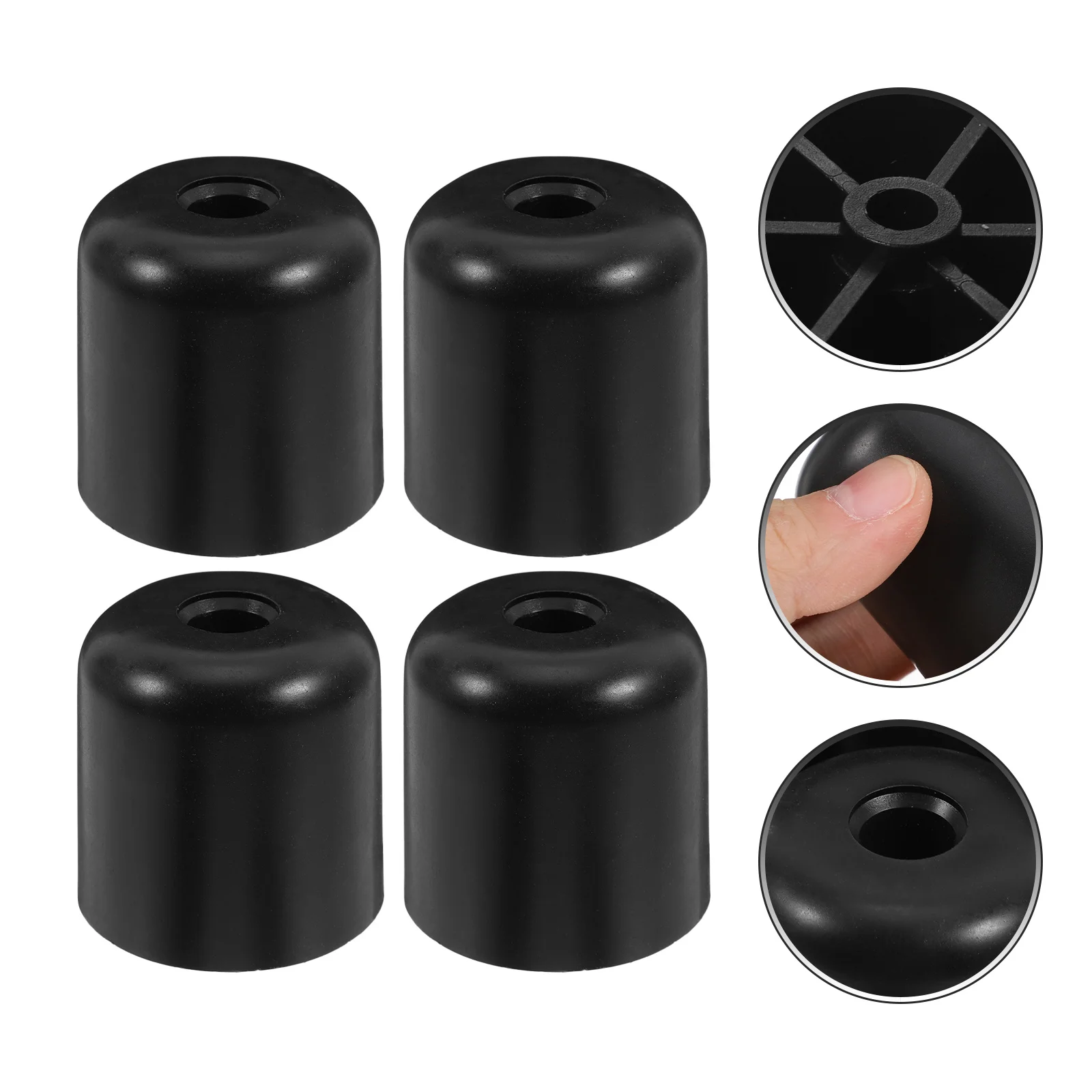 

4Pcs Furniture Legs Black Plastic Tapered Round Replacement Sofa Couch Table Cabinet Plastic Feet Chair Leg Extenders
