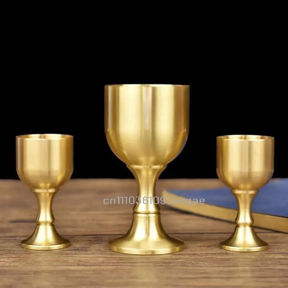 

1PCS Brass Wine Glass Simple Carved Goblet Not Fade Stable Wine Cup Metal Liquor Tumbler for Party Home Decoration Crafts Copper