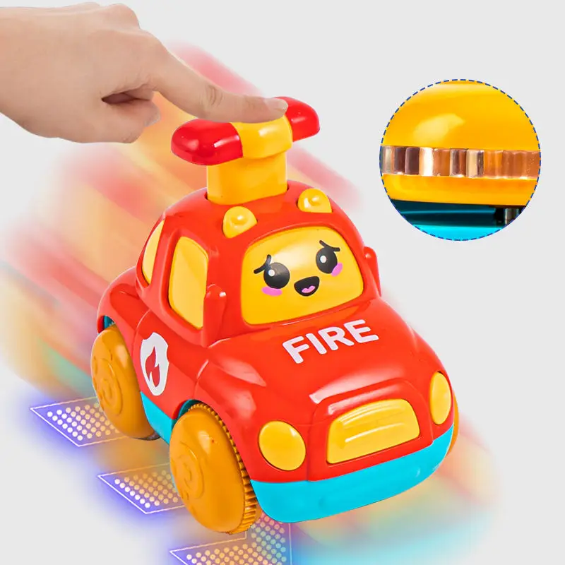 Kids Toys Cars Cartoon Press Inertia Car Toy Fire Engine Ambulance Cars Models Montessori Baby Toys for Boys Girls 1 to 3 Years