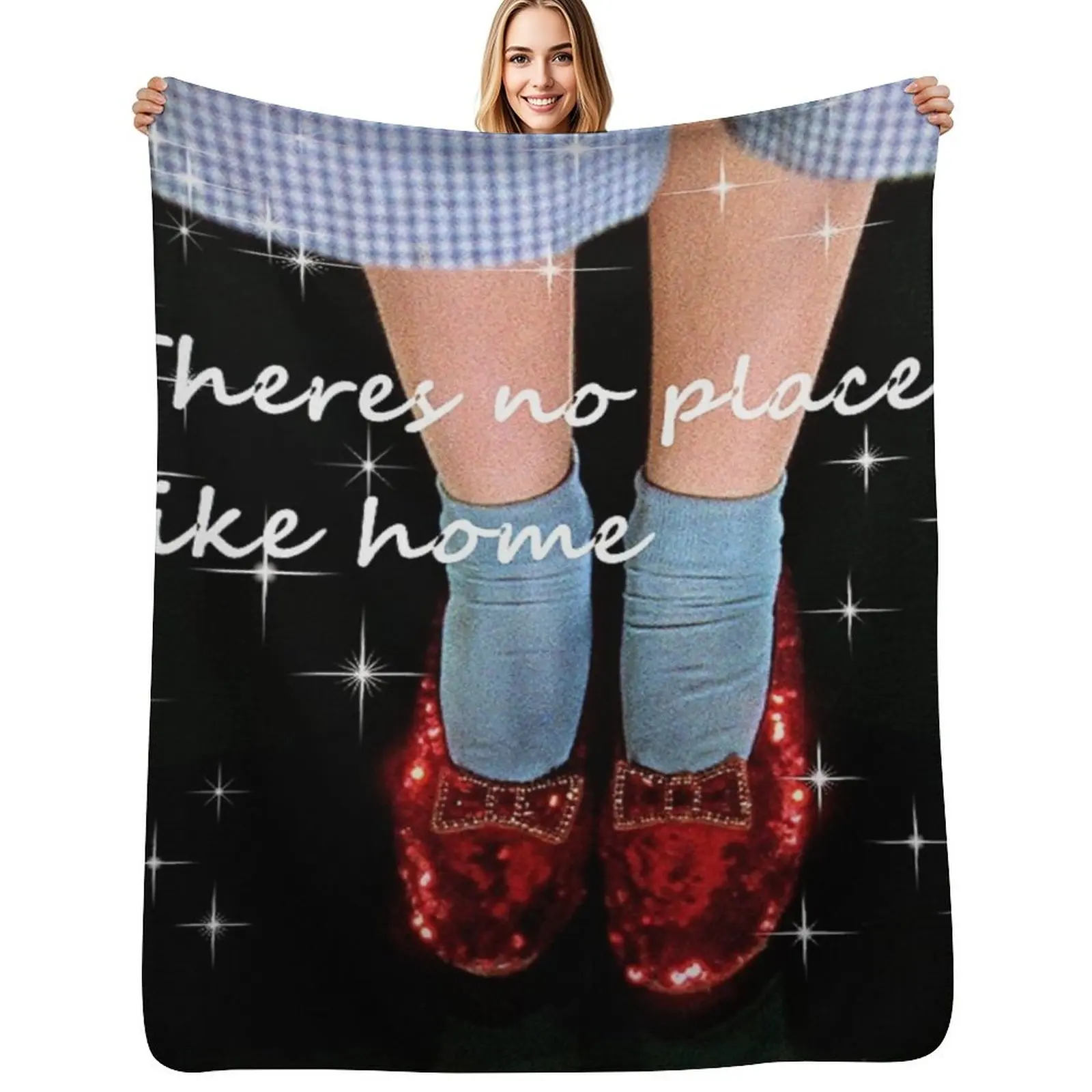 no place like home wizard we want those ruby slippers glitter edit mask design mysticladyart Throw Blanket Decoratives Blankets