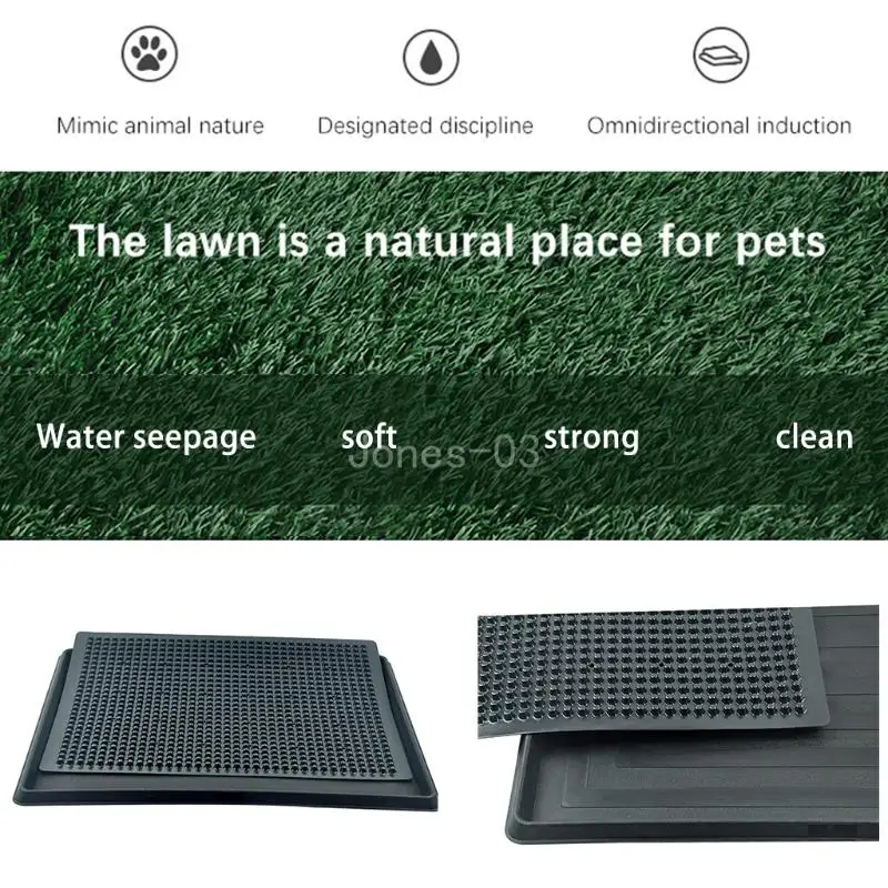 Q6PE Puppy Toilet Mat Indoor Outdoor Training Grass Pad for Dogs Behavior Training with Replacement Grass