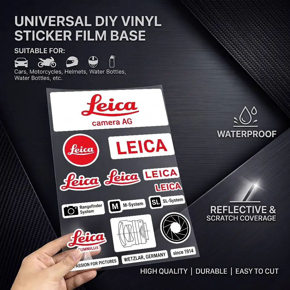 L-Leica Waterproof Reflective Scratch Cover Sticker Universal Decor Decal For Car Motorcycle Helmet Refrigerator