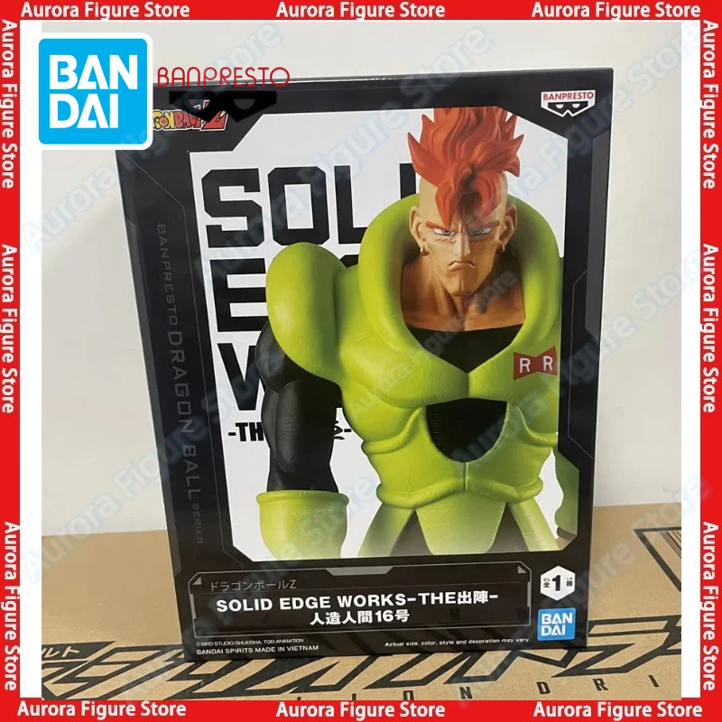 

In Stock Bandai BANPRESTO Dragon Ball Z Solid Edge Works Android 16 Desktop Cute Doll Anime Figures Toys Models PVC Collectible