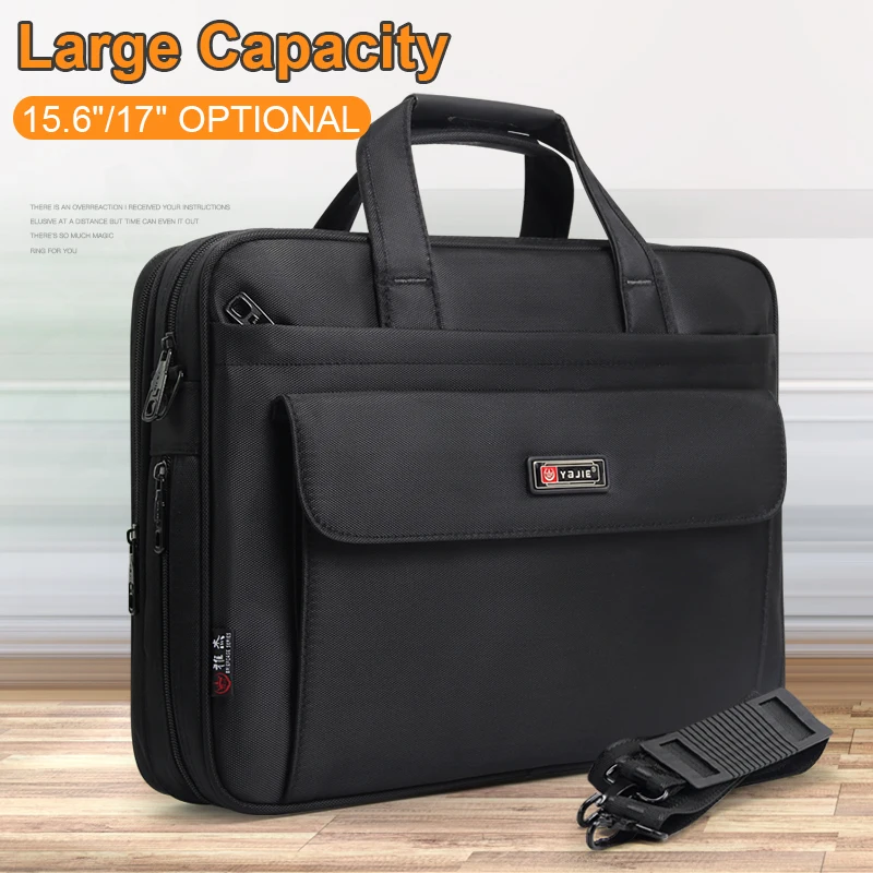Business men\'s briefcase canvas waterproof large capacity 15.6 inch 17 inches laptop bag work business bag office messenger bag