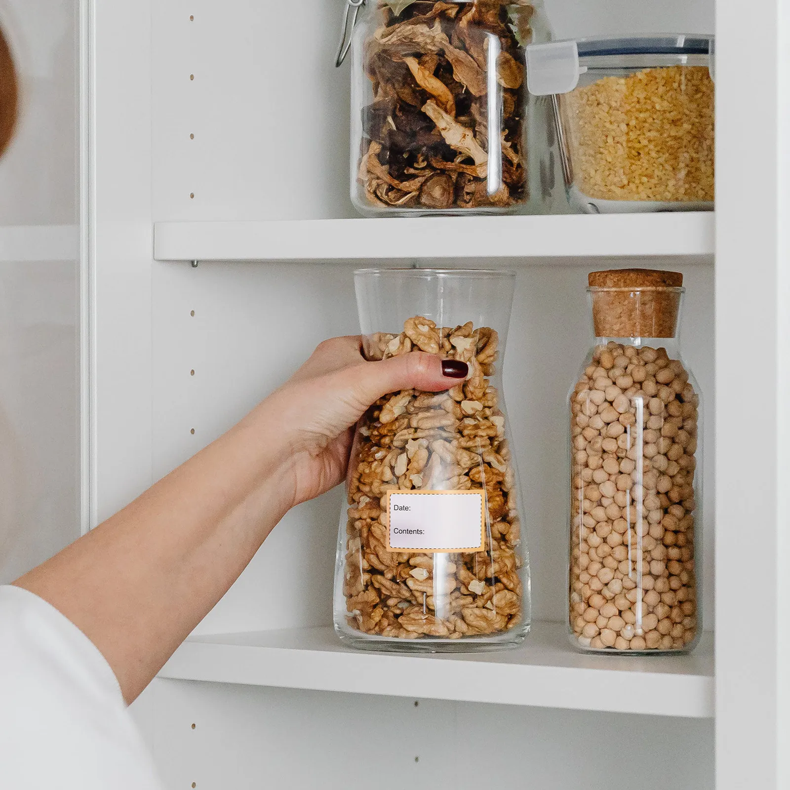 

2 рулона этикеток для кухонных контейнеров, съемные клейкие наклейки для банок для заморозки, организации хранения, указания срока годности и сохранения свежести