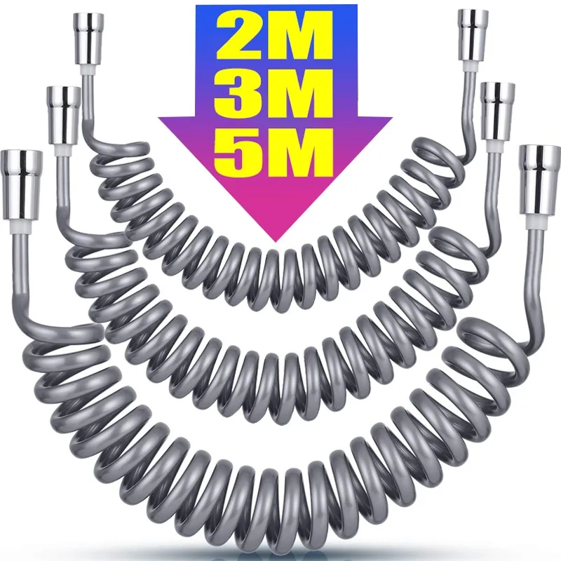 

2/3/5 метров пружинный душевой шланг, пластиковый телефонный шланг, душевой шланг, водопроводная трубка для спальни, личная уборка и купания домашних животных