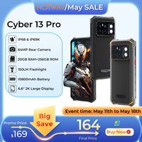 HOTWAV Cyber 13 Pro Rugged Smartphones Android 13 20GB+256GB Mobile Phone 150LM Flashlight 10800mAh 16MP+64MP Camera Cellphones