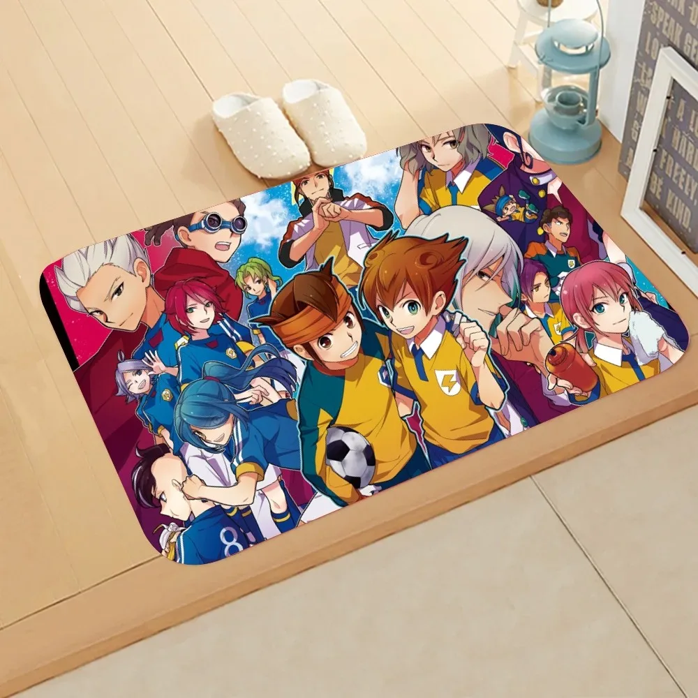 I-Inazuma E-Eleven Floor Mat Graphic Printed Flannel Doormats for Bathroom Kitchen Entrance Carpet Home Decor