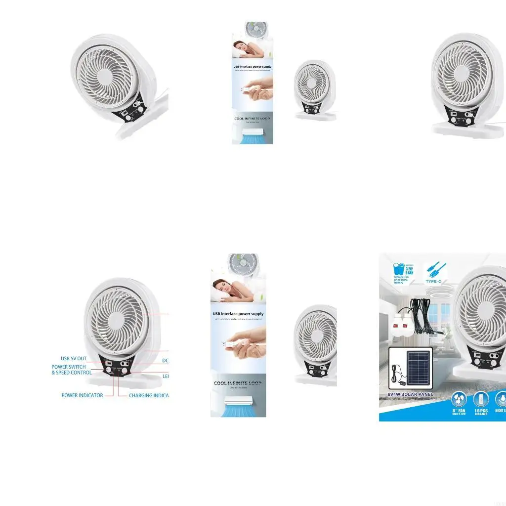 

Тихий настольный вентилятор на солнечной батарее с двойной зарядкой, охлаждающий вентилятор с приводом от USB и изменяемой лампы