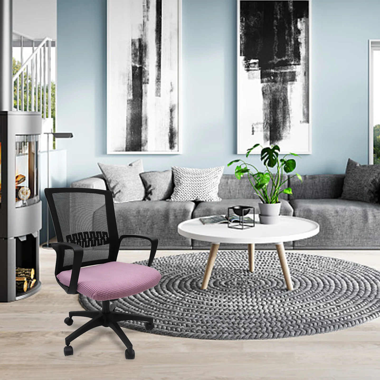 

Chair Seat Cover Elastic Protector Washable Polyester for Kitchen Dining Wedding Banquet Office Use Chair Seat Cover