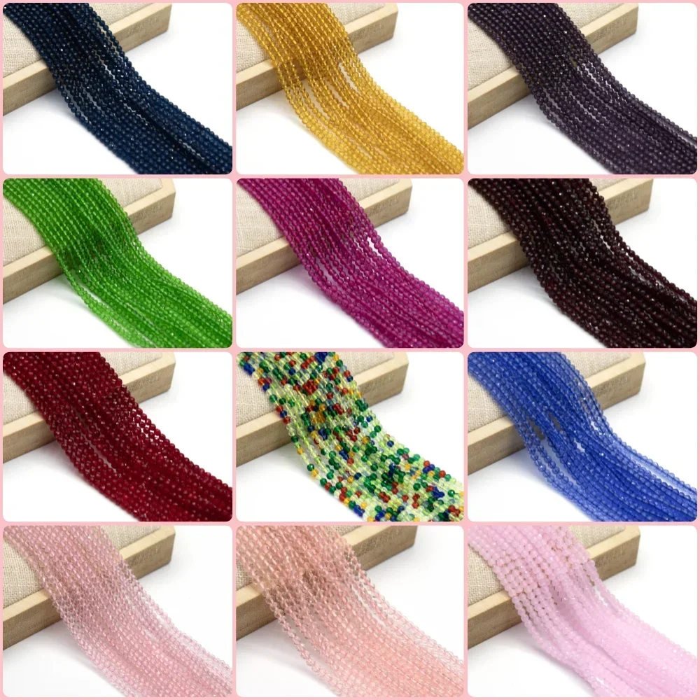 مبيعا 3 مللي متر كريستال زجاج الخرز ستراند 33 ألوان صغيرة الأوجه Rondel خزر عازل للاختيار مجوهرات عقد دي اي واي سوار