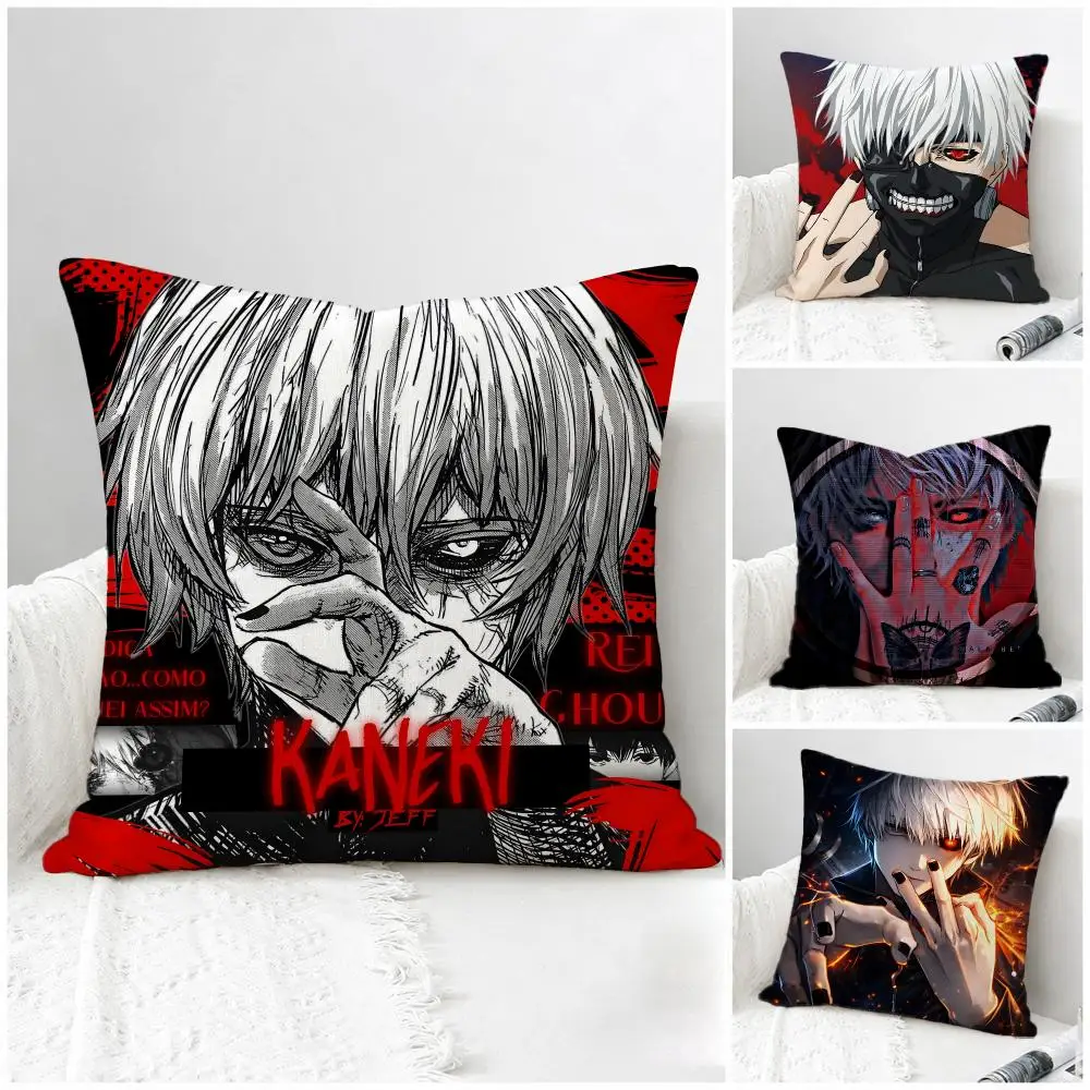 Anime Tokyo Ghoul Cushion Cover Natural Linen Pillowcase Set, All-in-One Decor for Sofa, Bedroom & Chair