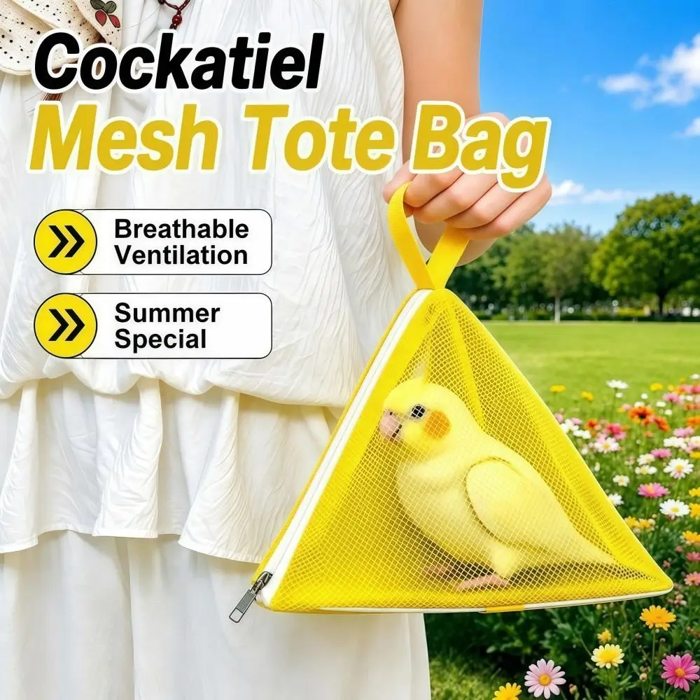 Safe Mesh Bird Outdoor Carrier Triangular Handheld Parrot Carry Bag Lightweight Durable Bird Going Out Pouch Outing Trip