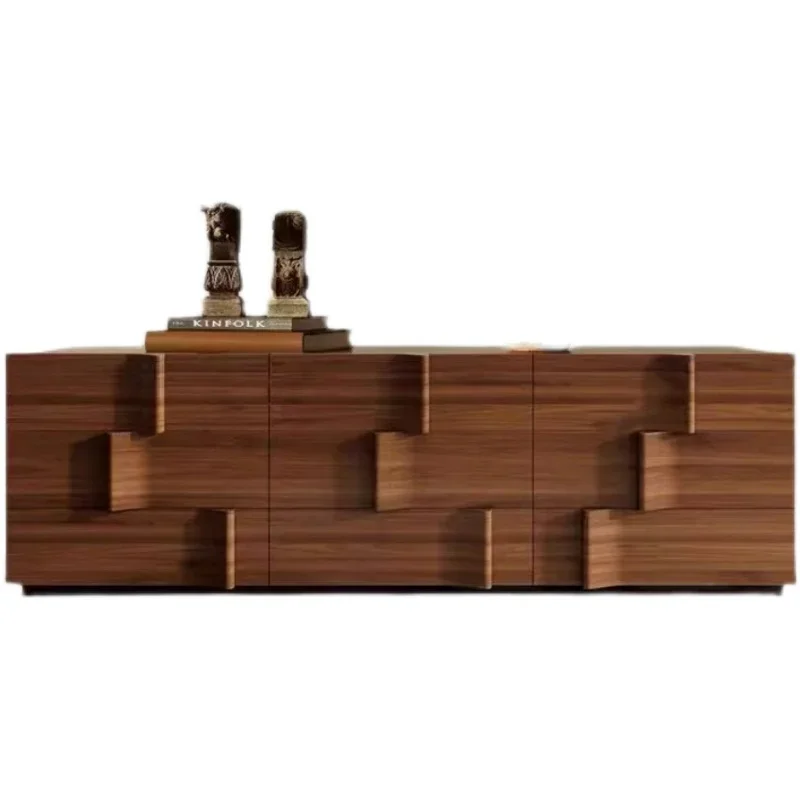 

Minimalist Walnut Color High end Meal Edge Cabinet Creative Storage Cabinet Art Floor Decorative Cabinet