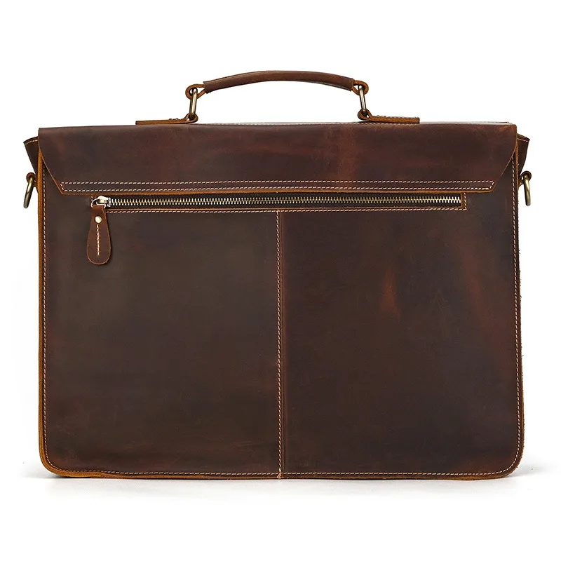 Nesitu Vintage Nero Marrone Caffè Genuino Crazy Horse Pelle Executive 14 '' Laptop Valigetta da uomo Portafoglio Messenger Bag M9370