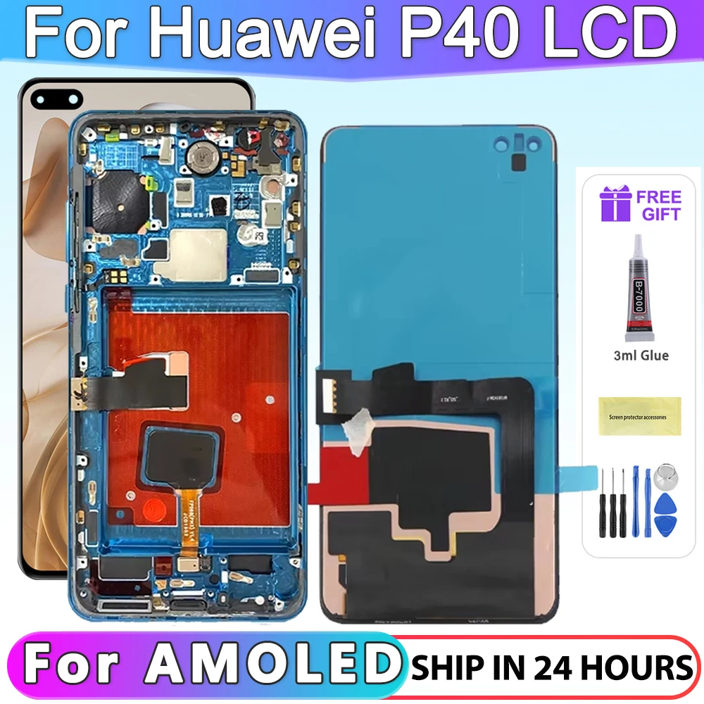 For HUAWEI P40 6.1\'\'For ANA-AN00 ANA-TN00 ANA-NX9 ANA-LX4 LCD Display Touch Screen Digitizer Assembly Replacement