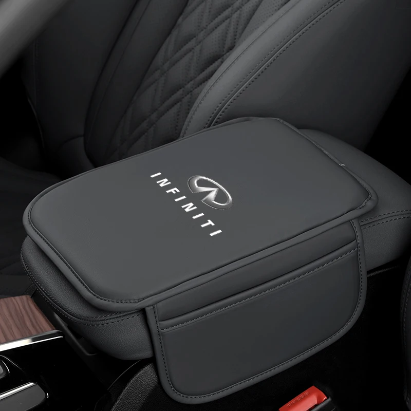مركز وحدة التحكم الذراع الراحة حامي الجلود مسند ذراع السيارة صندوق وسادة تخزين جيب لإنفينيتي Q50 G37 FX30 FX35 Q60 QX50 M37 ESQ JX3 #1