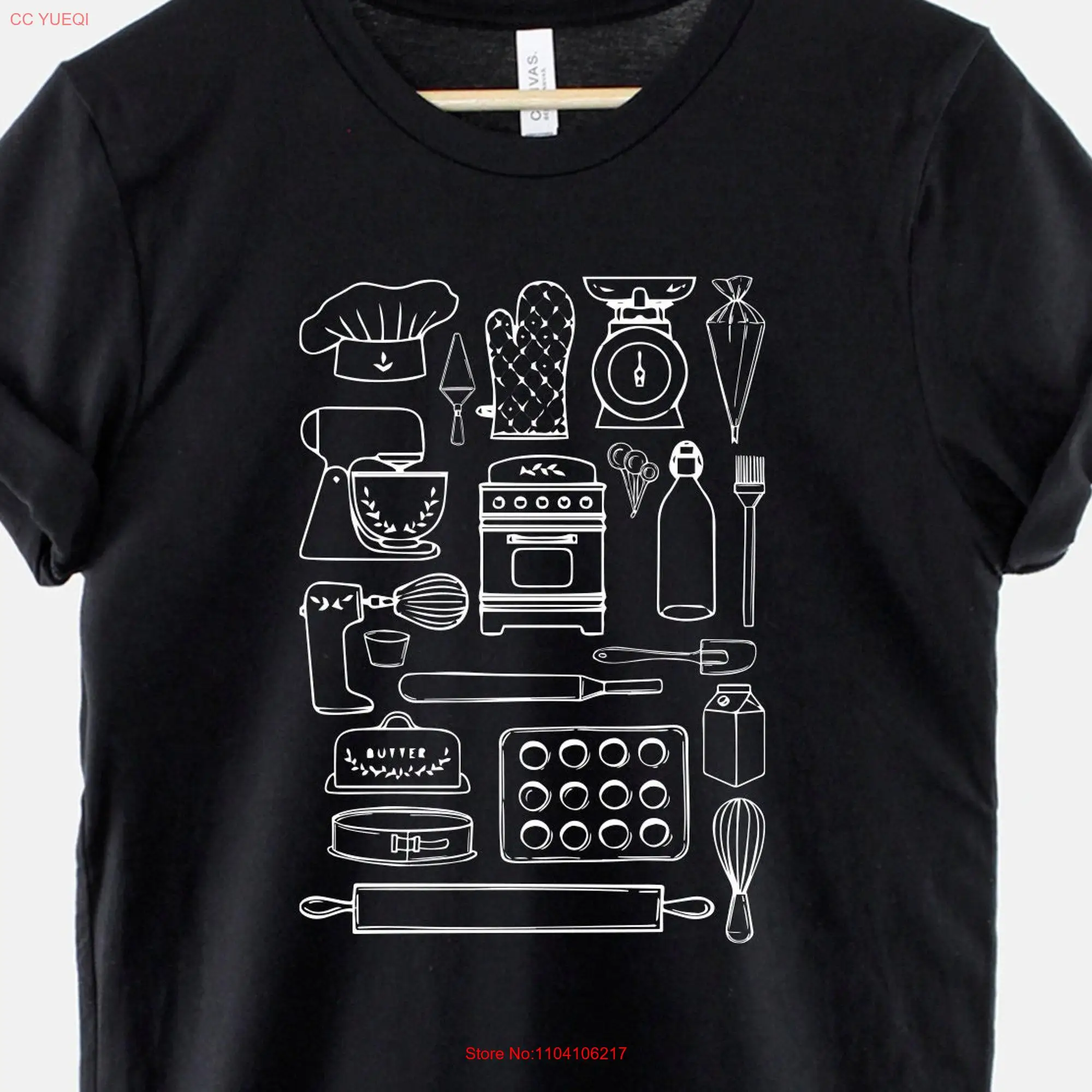 Baker T Shirt Baking s For Utensils Supplies long or short sleeves