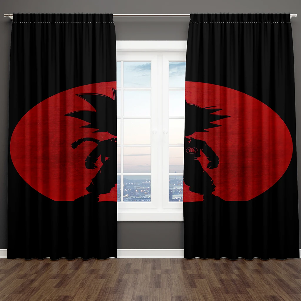 

3D Skeleton Japanese Anime Game Character Cartoon 2 Pieces Shading Drapes Darkening Window Curtain for Living Room Bedroom Decor