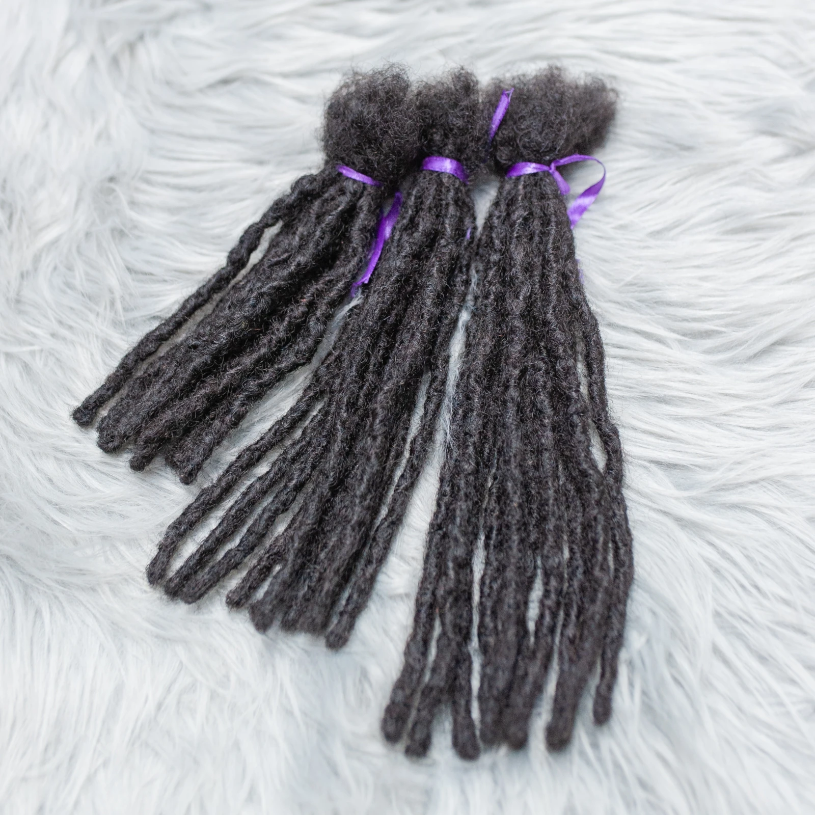 1B# Inter Locs 100% Boho Braids Human Hair Dreadlock Extensions Raw Brazilian Hair Full Handmade Real Loc Extensions 6-20 Inches