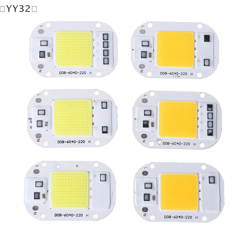 [-YY32] LED رقاقة 20 واط 30 واط 50 واط AC110 220 فولت الذكية COB حبيبات مصباح مستديرة متفاوتة الأحجام LED مصباح دون سائق لتقوم بها بنفسك Lampada رقاقة ضوء الكاشف الأضواء