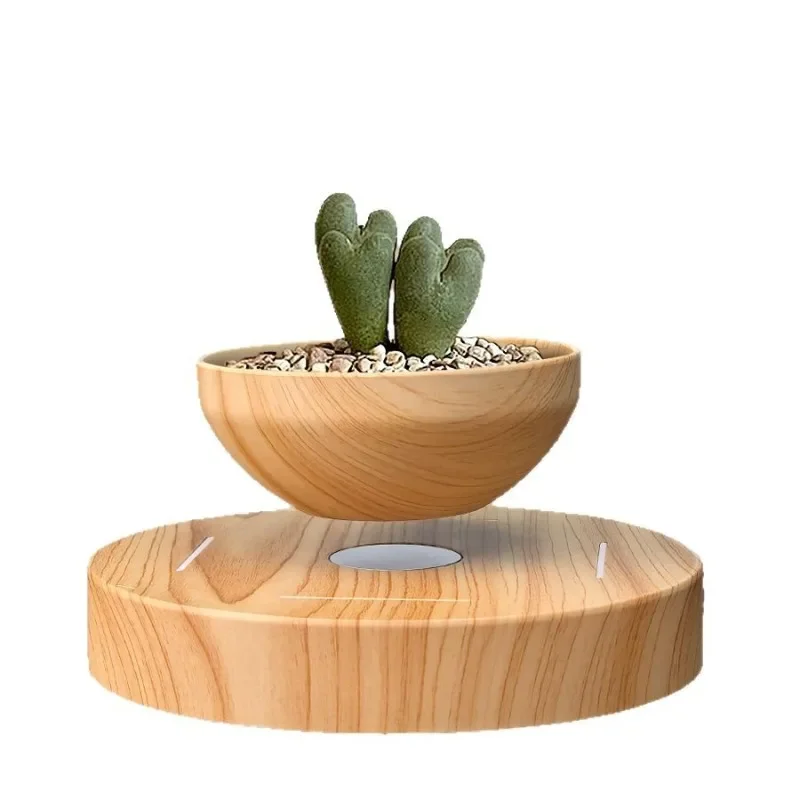 Maglev flower pot, geometric flower pot ornament, Nordic retro micro-landscape flower pot.
