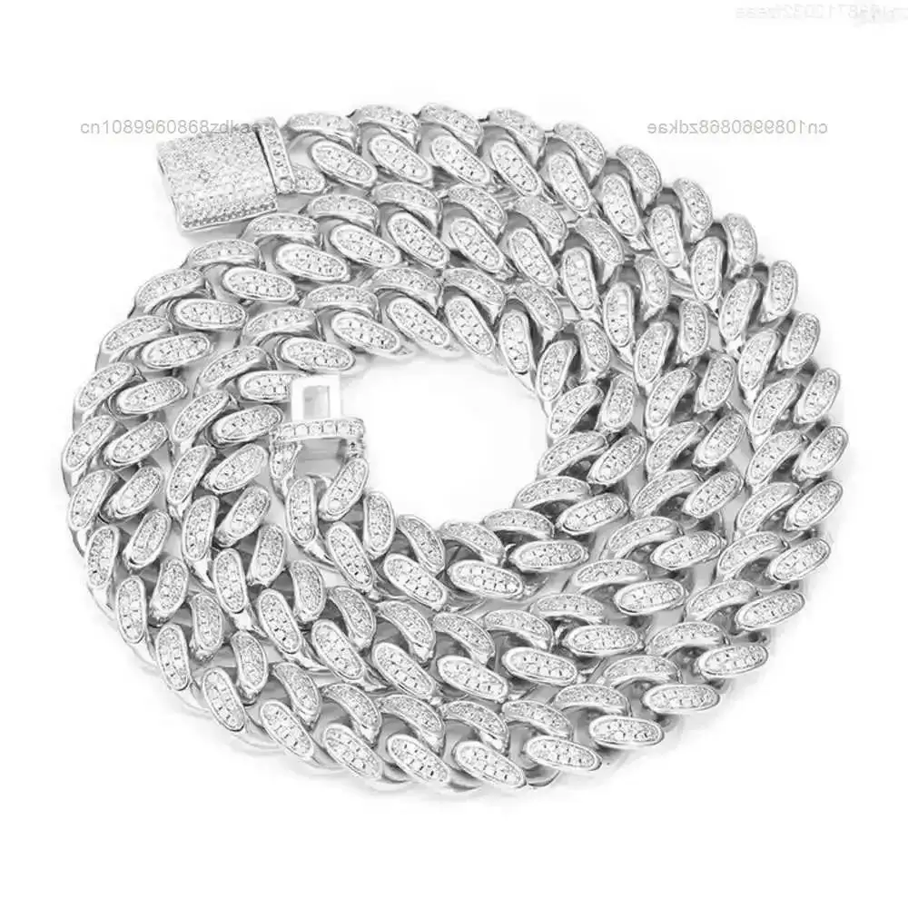 

Mami Diamond Hip Hop Vvs1 Link Белое Золото Стерлинговое Серебро Gra 12 мм Муассанит Кубинская Цепочка Браслет Ожерелье