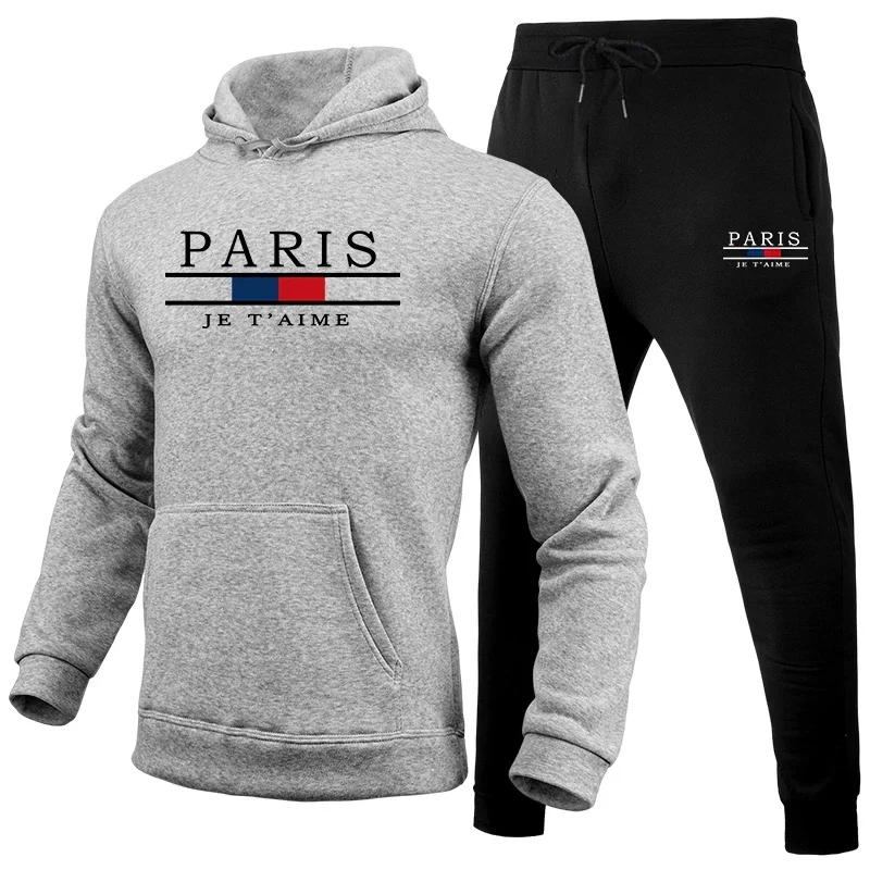 

Simple Jogging Fashion Hot Sale Men's Tracksuit Outdoors Men Comfort Hooded Single Piece Sportswear and Sweatpant Man Sports set