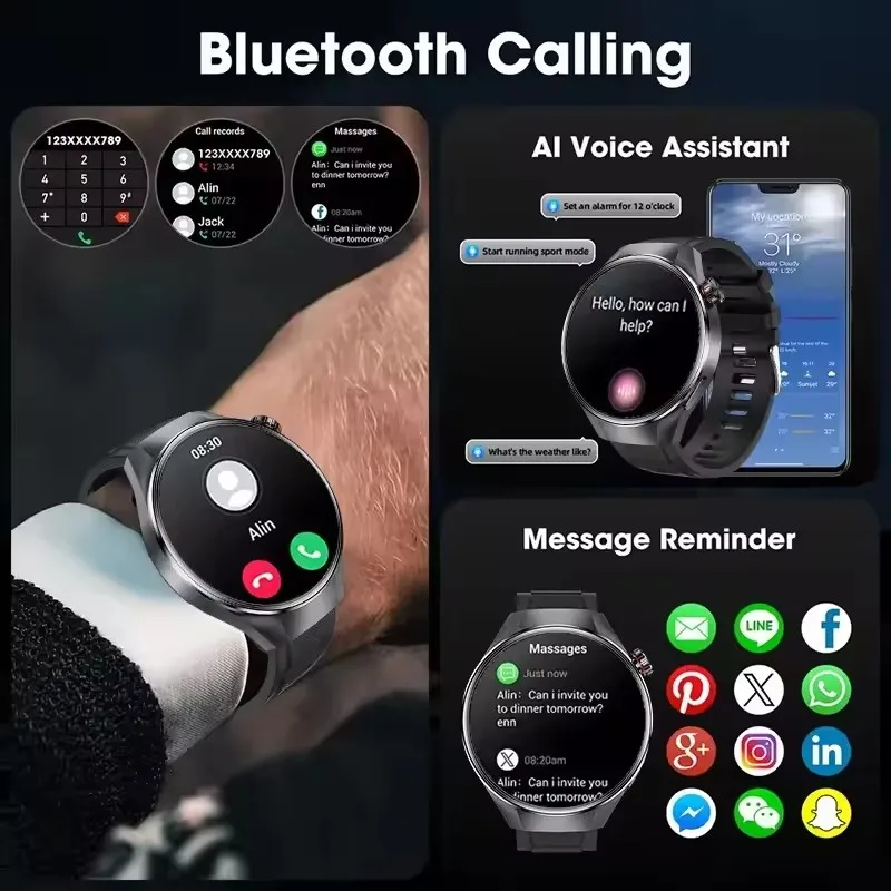 ساعة ذكية عصرية G5 Plus بشاشة 1.75 بوصة لساعة رجالي BT Call GPS Track Compass مراقبة الصحة ساعات عمل مقاومة للماء 2025